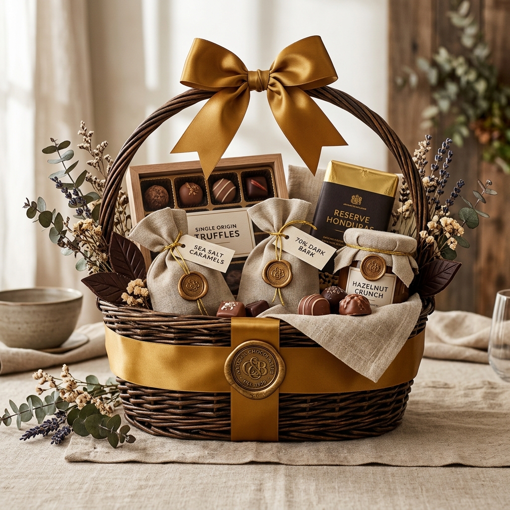 Luxury handcrafted chocolate gift hamper