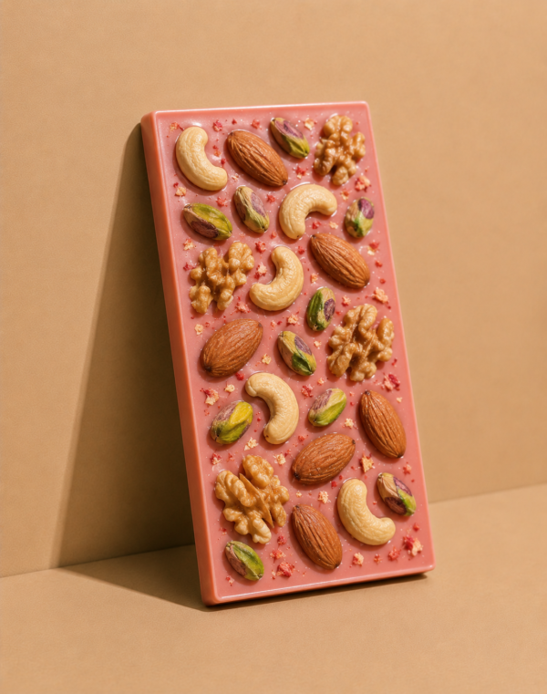 Strawberry Mixed Nuts Chocolate Bar