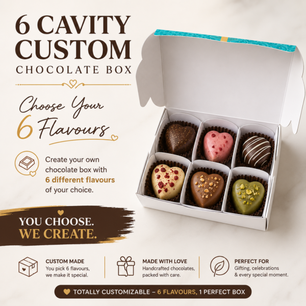 6 CAVITY CUSTOM CHOCOLATE BOX