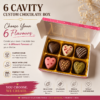 6-cavity box with a gold plastic tray