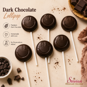 Dark chocolate lollipop