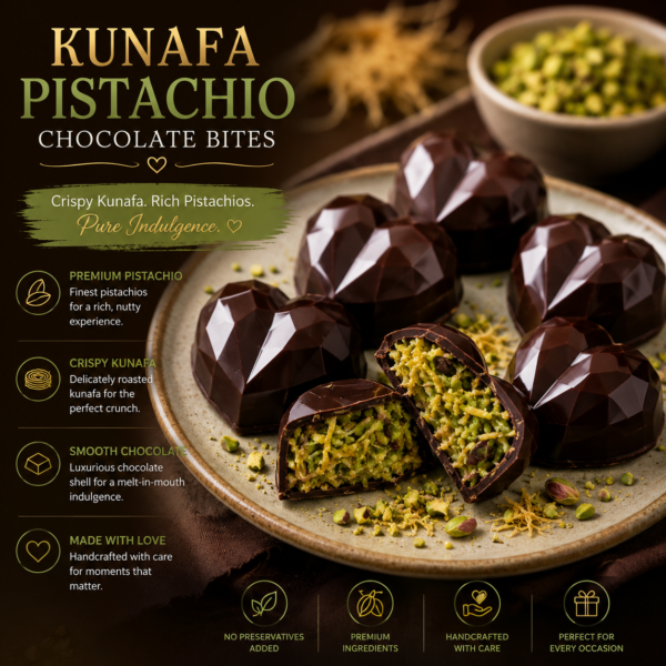 Kunafa Pistachio Chocolate Bites