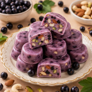 Premium Blackcurrant Flavour Chocolate Bites with Nuts