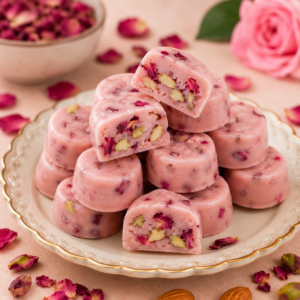 Rose Flavour Chocolate Bites with Rose Petals & Nuts